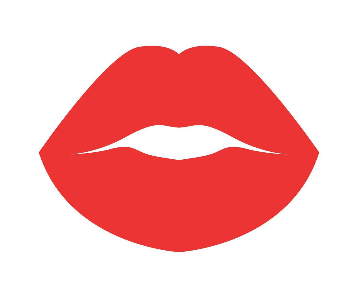 Vector illustration of women's Lips with Red Lipstick