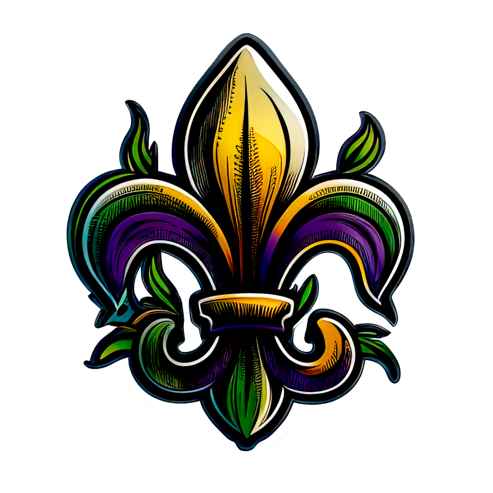 Colored Lily Mardi gras Carnival Sticker png