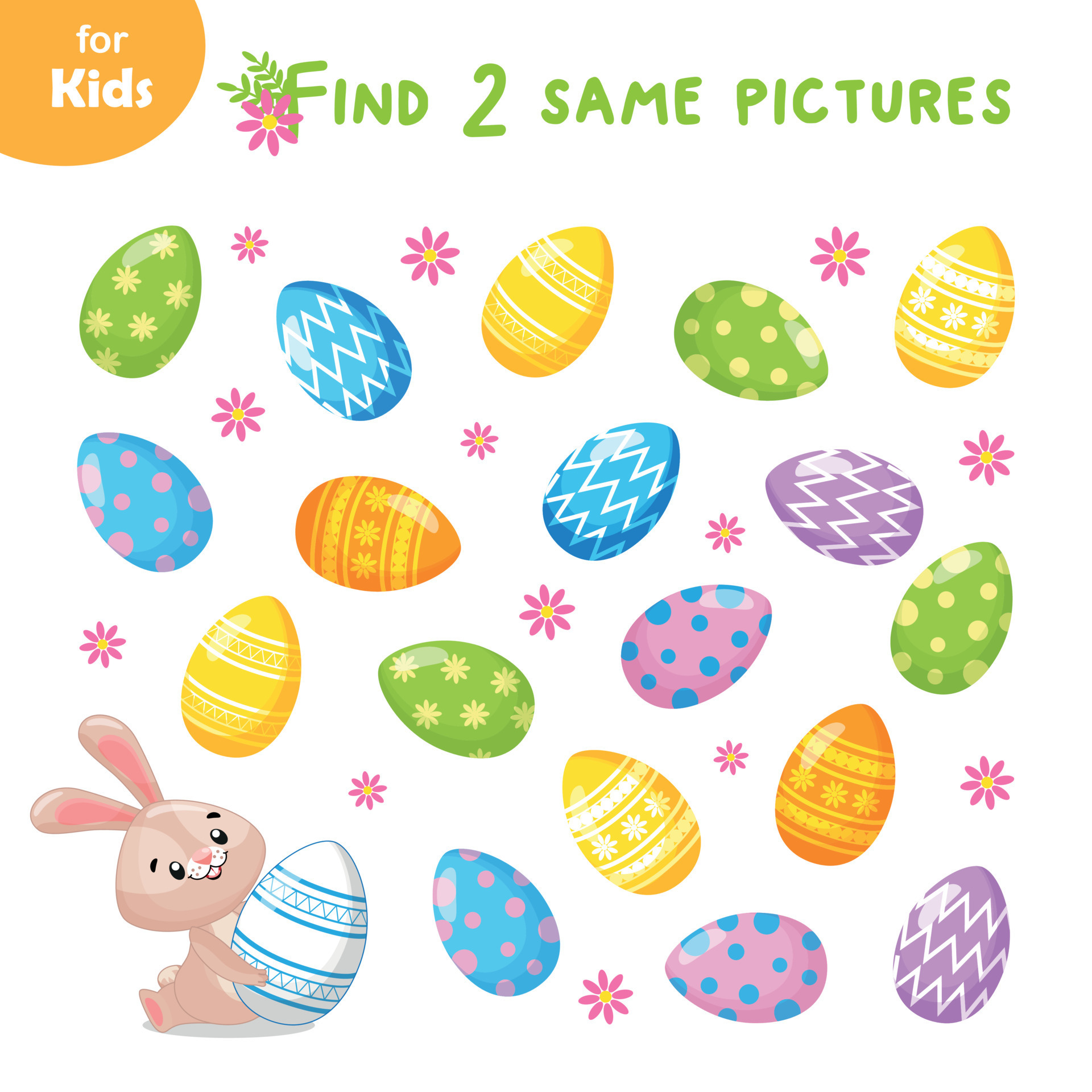 Find 2 Identical Eggs Is A Fun And Educational Game For Kids. Players Must Match Pairs Of Cute
