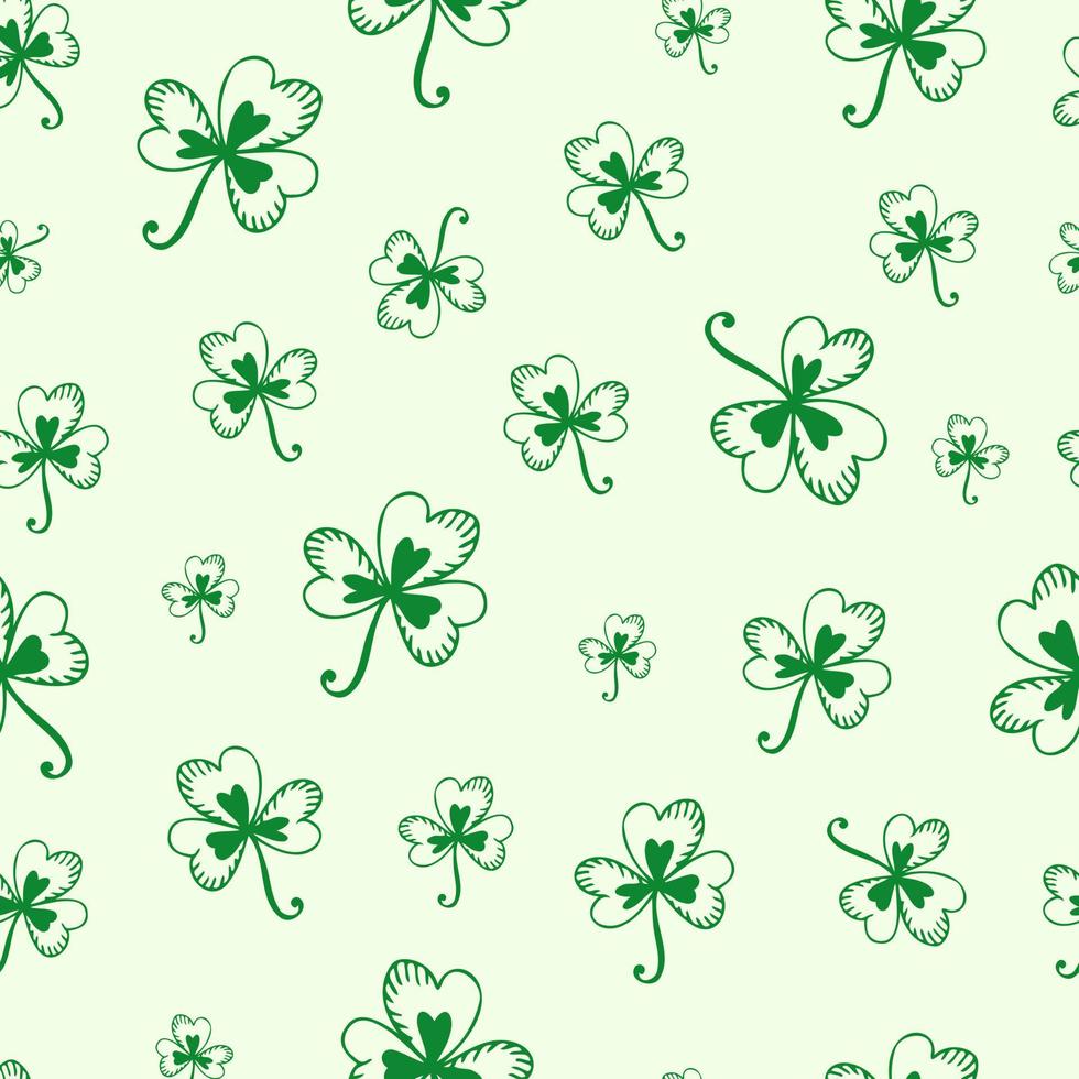 Seamless pattern with shamrock, St. Patrick's Day, festive background vector