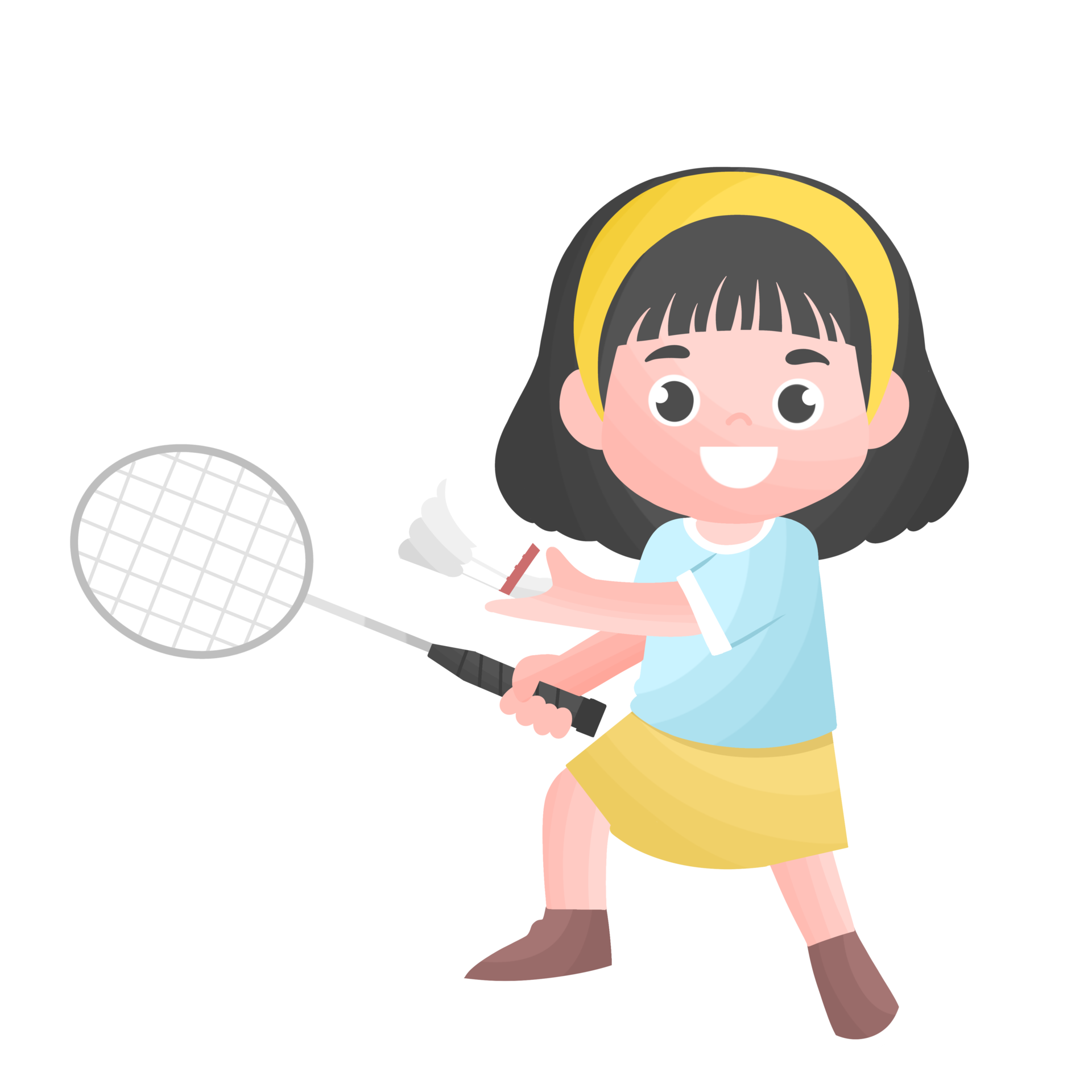 Free little girl playing badminton 19019778 PNG with Transparent Background