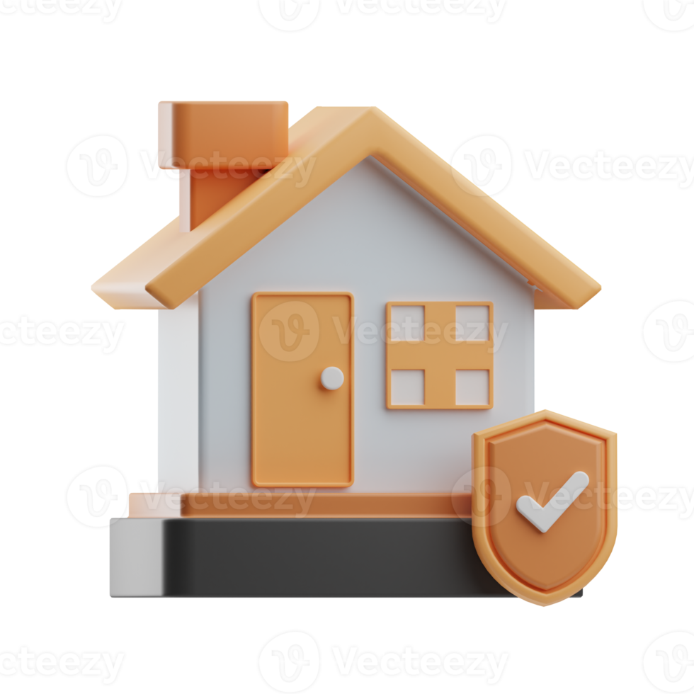 insurance object home insurance illustration 3d png