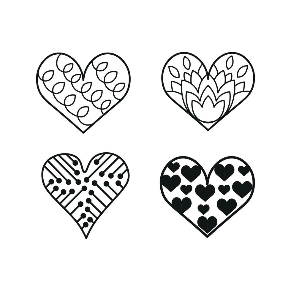 Set of hearts vector