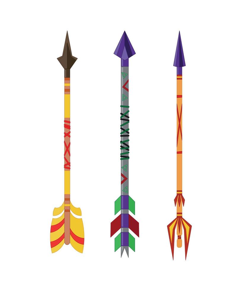 Set of Arrows with Feathers vector