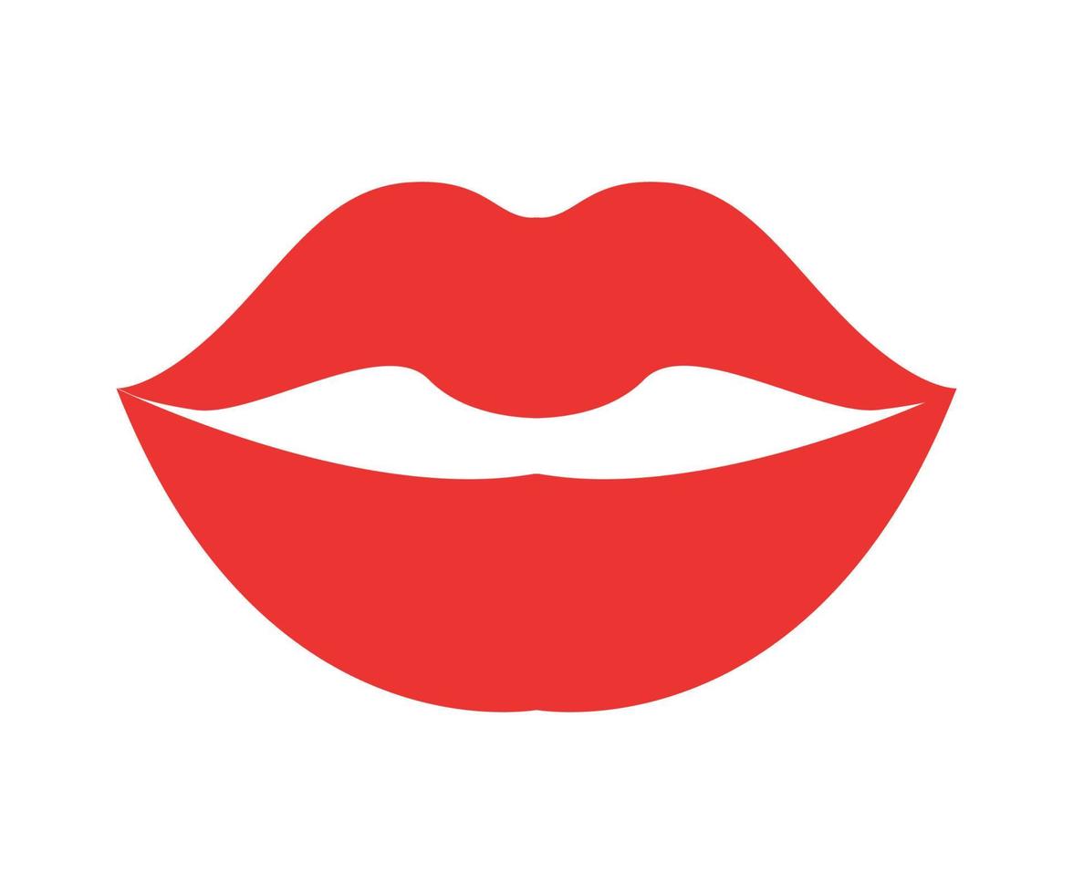 Vector illustration of women's Lips with Red Lipstick