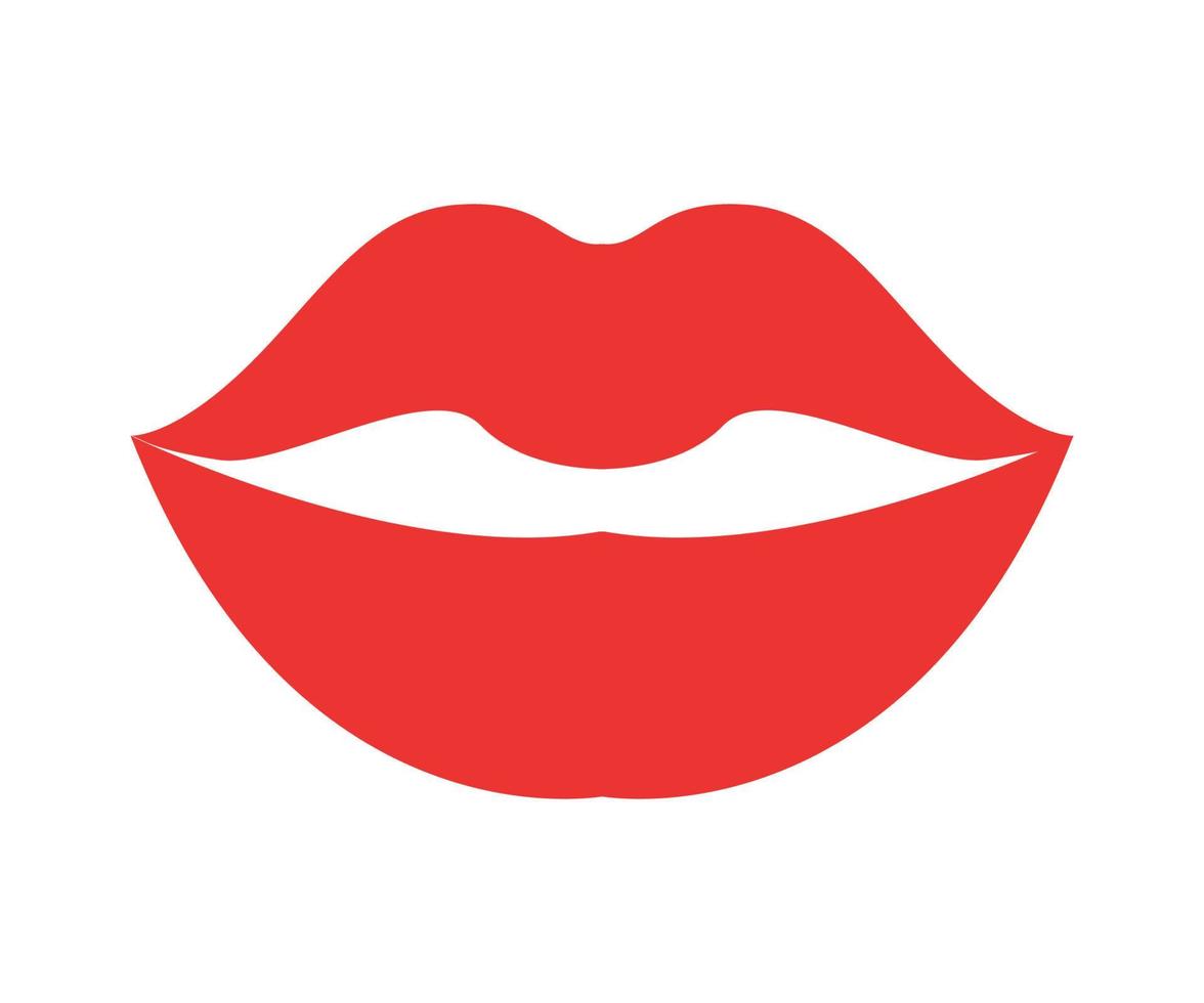 Vector illustration of women's Lips with Red Lipstick