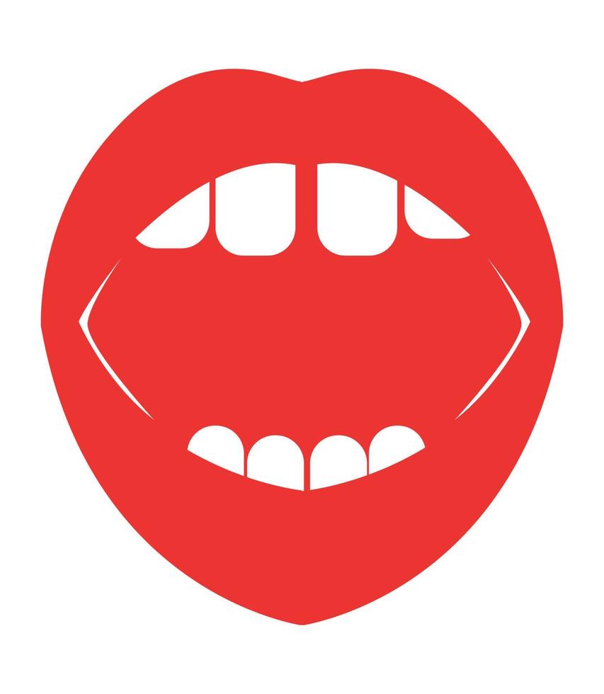 Vector illustration of women's Lips with Red Lipstick