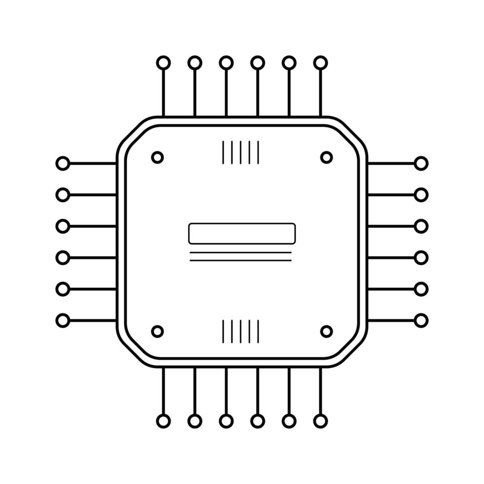 ilustración vectorial de microcircuito lineal vector