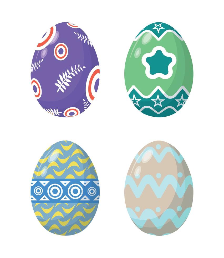 conjunto de huevos de pascua vector