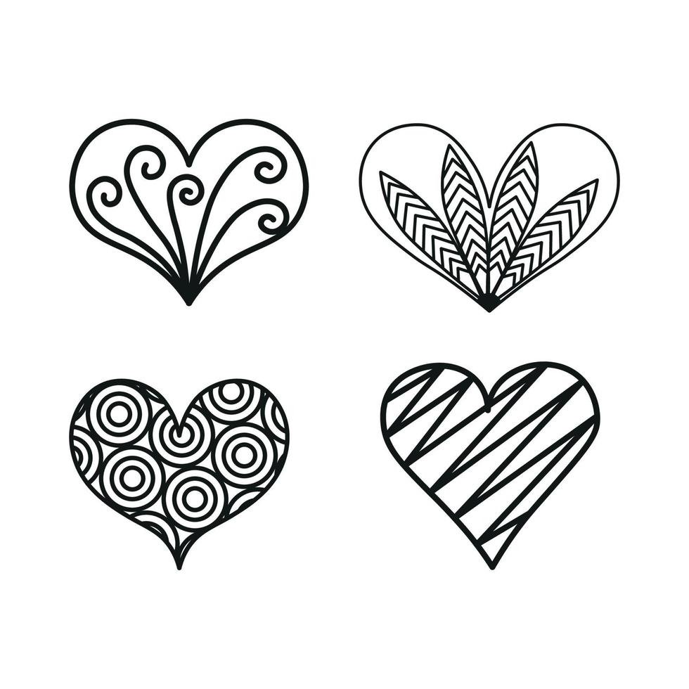 Set of hearts vector