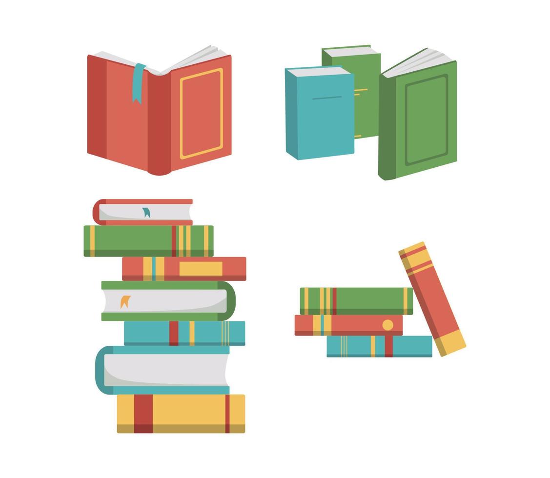 conjunto de libros vector