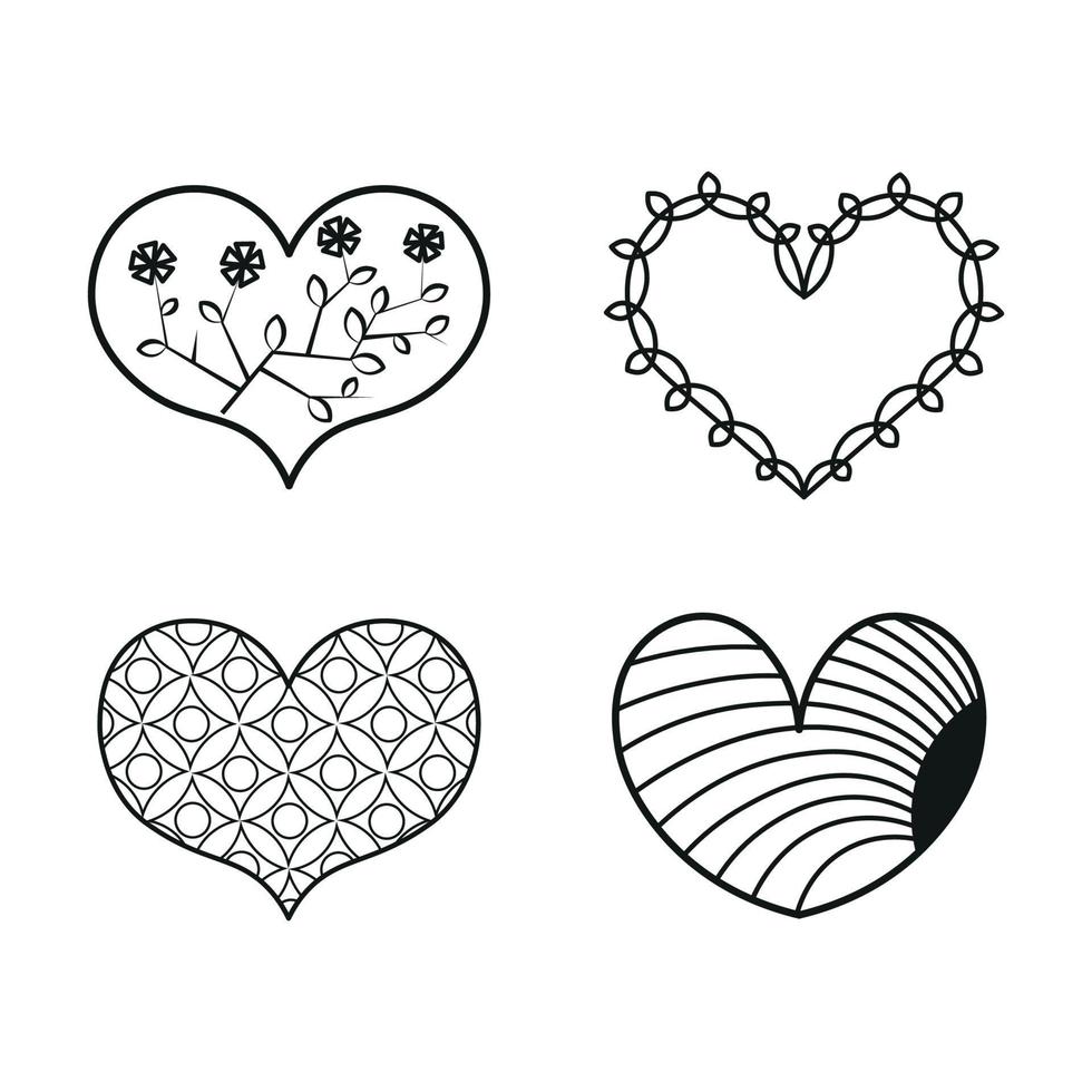 Set of hearts vector