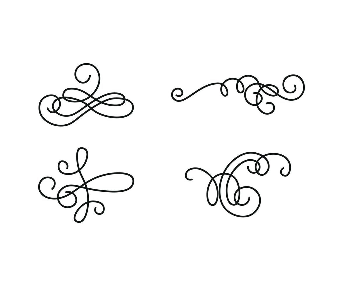 Set of Linear Squiggles vector