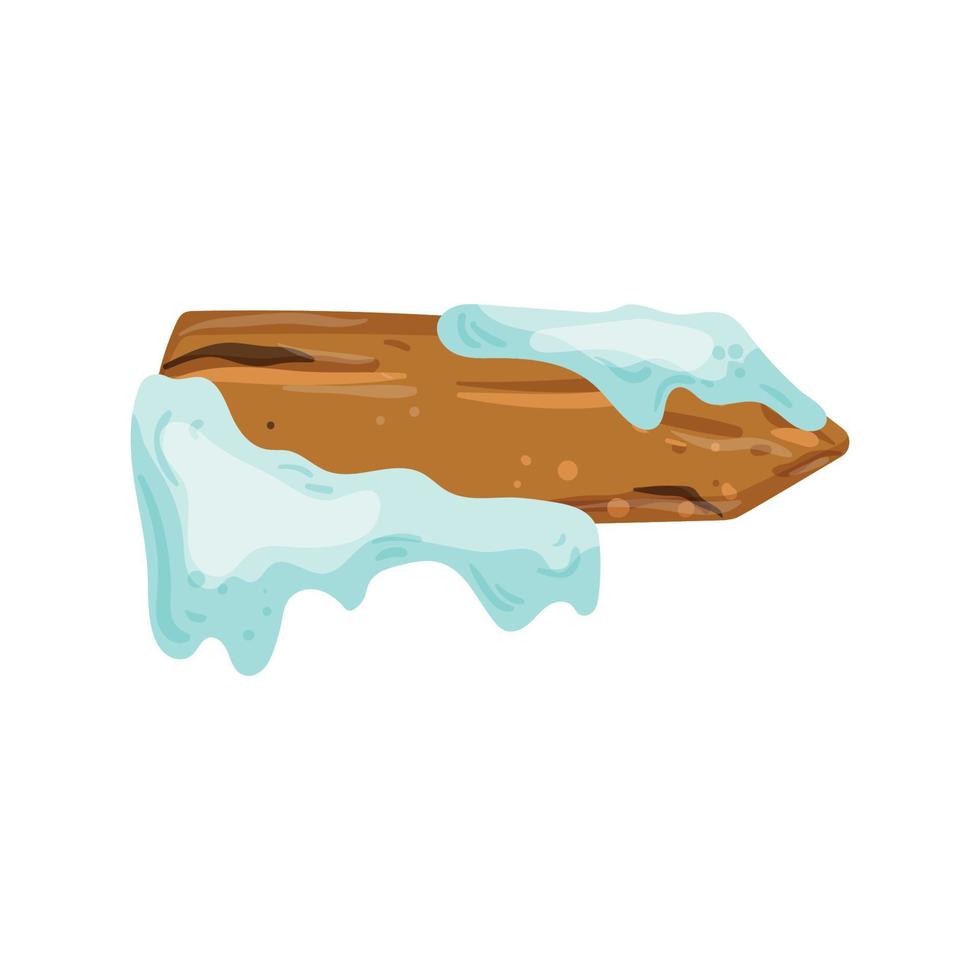 Wooden banners in the snow vector