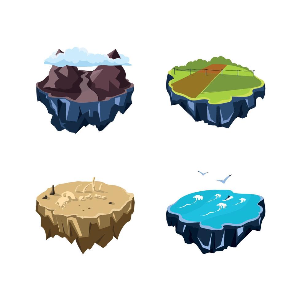 Set of Fantasy Islands vector