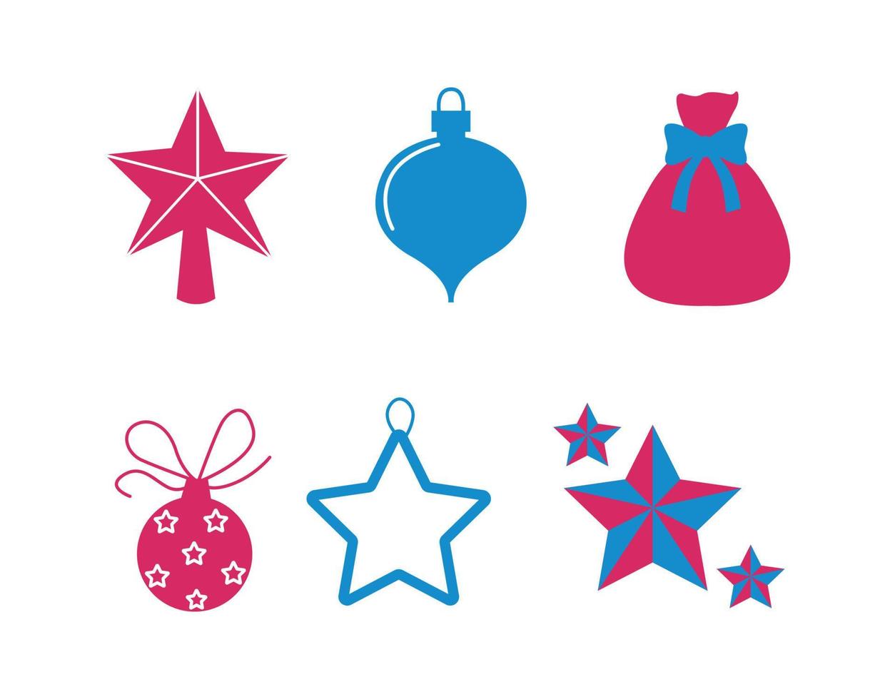 Set of Christmas tree toy vector