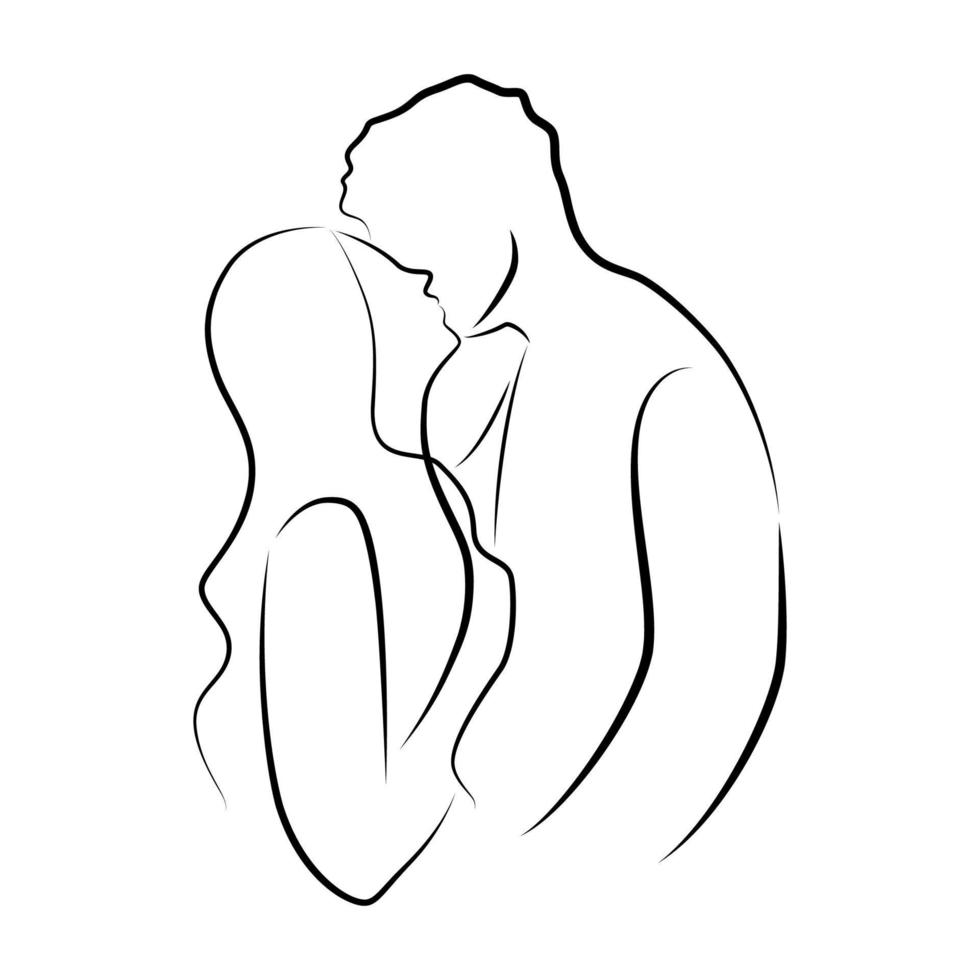 Happy Couple Boyfriend and Girlfriend Women Men Girl Line Art illustration  6141016 Vector Art at Vecteezy