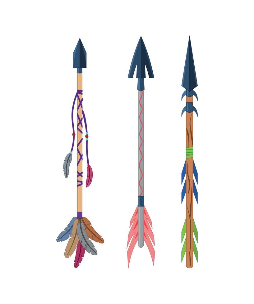 Set of Arrows with Feathers vector