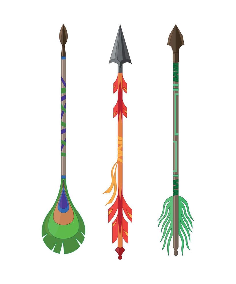 conjunto de flechas con plumas vector