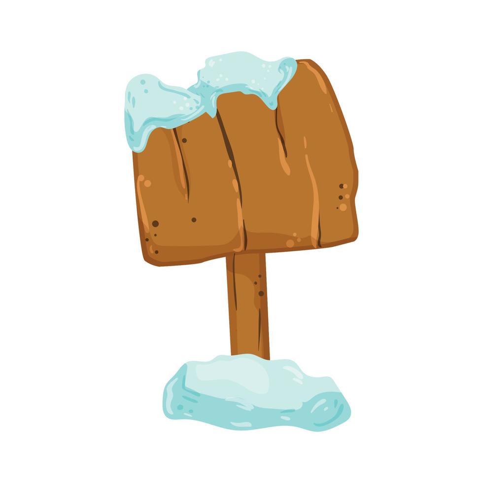 Wooden banners in the snow vector