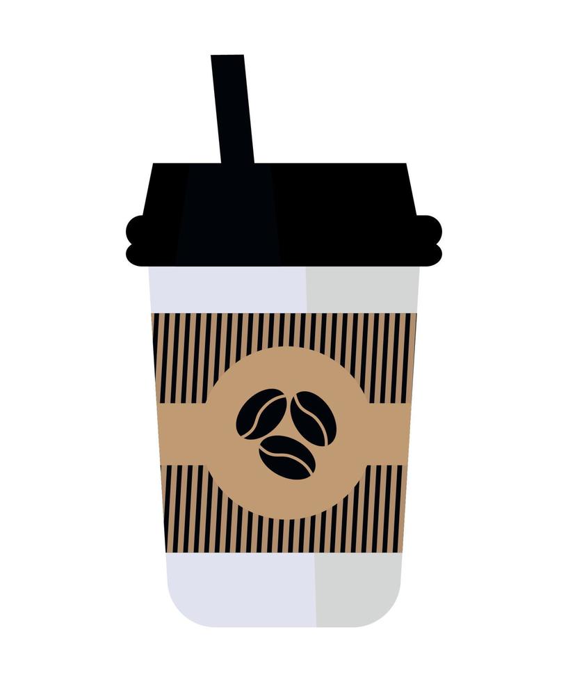 ilustración vectorial de taza de café desechable vector