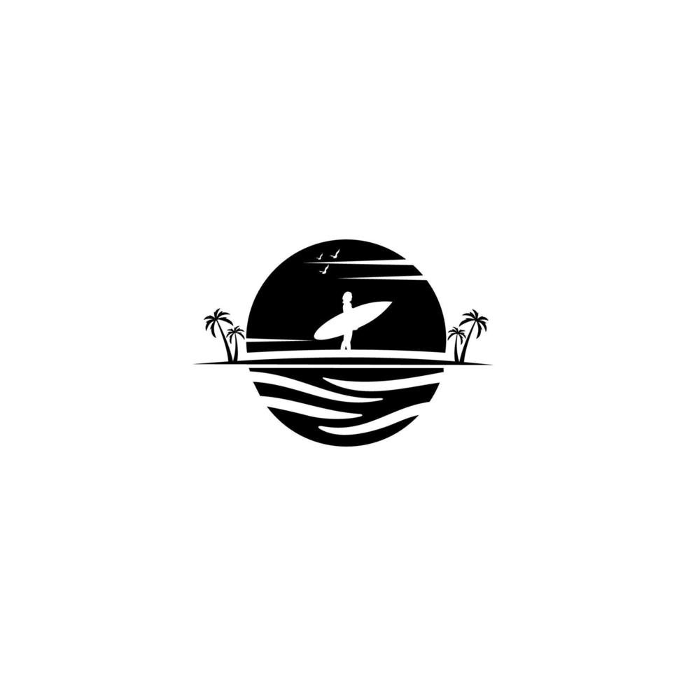 logotipo de surf y emblemas para el club de surf. ilustración vectorial para el diseño de logotipos y camisetas vector