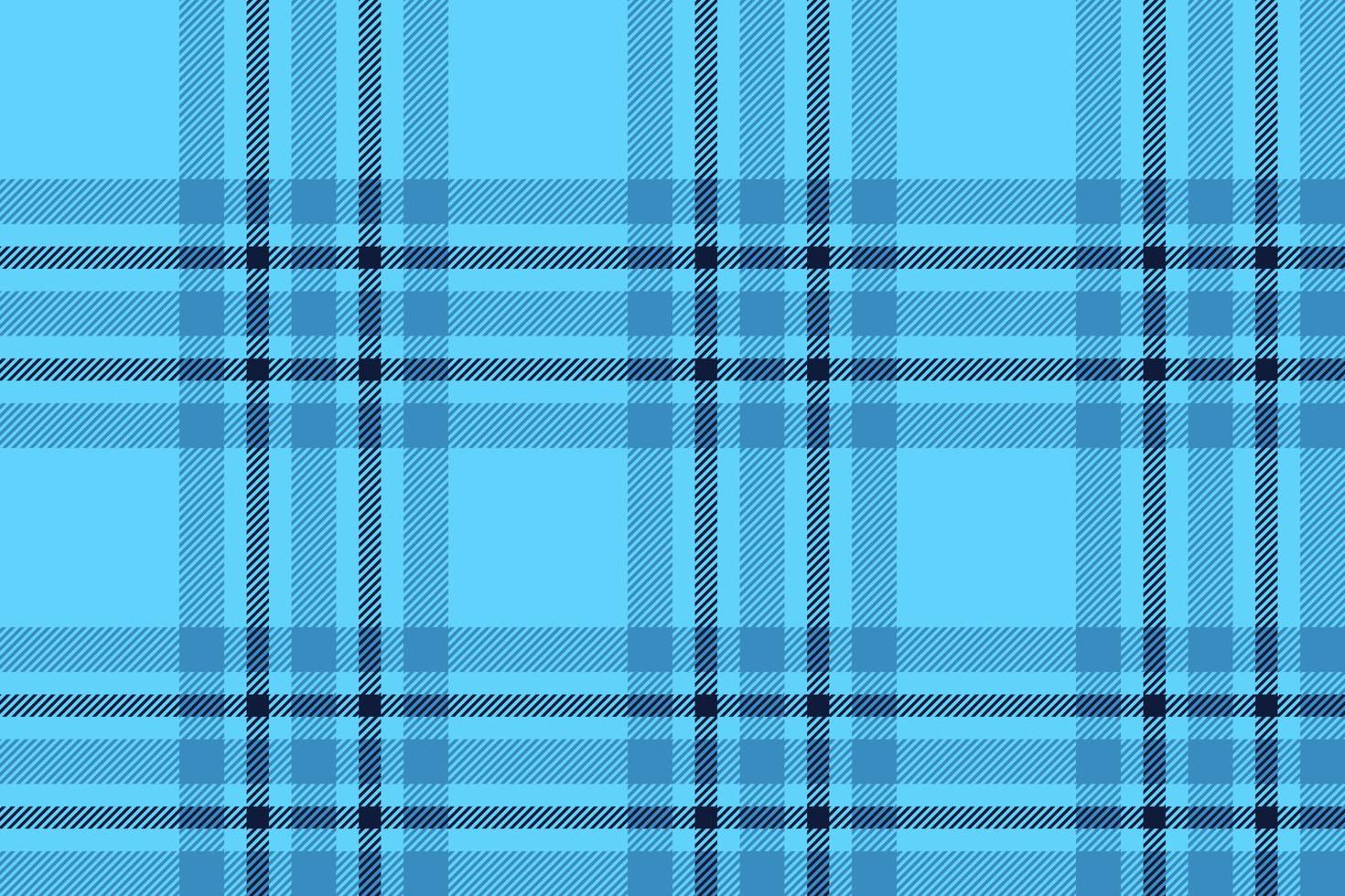 Plaid background, check seamless pattern in blue. Vector fabric texture for textile print, wrapping paper, gift card or wallpaper.