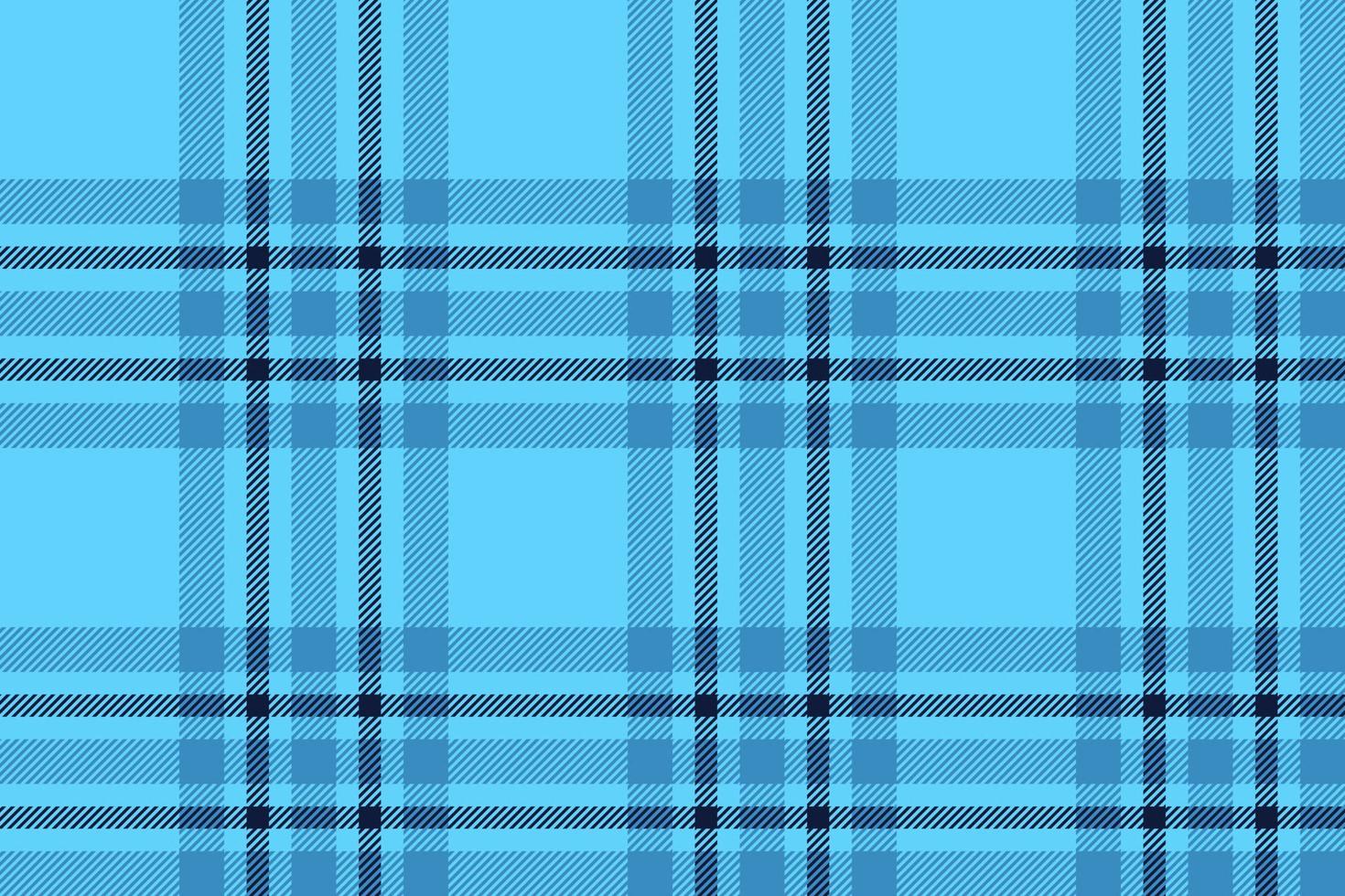 Plaid background, check seamless pattern in blue. Vector fabric texture for textile print, wrapping paper, gift card or wallpaper.