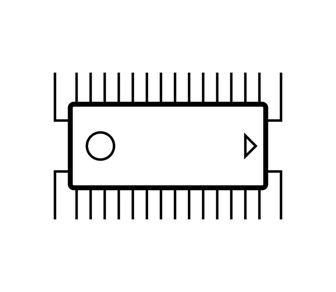 ilustración vectorial de microcircuito lineal vector