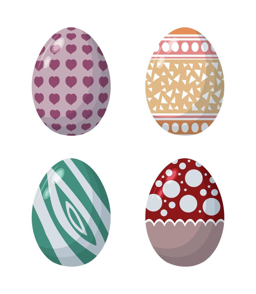 Set of Easter Eggs vector