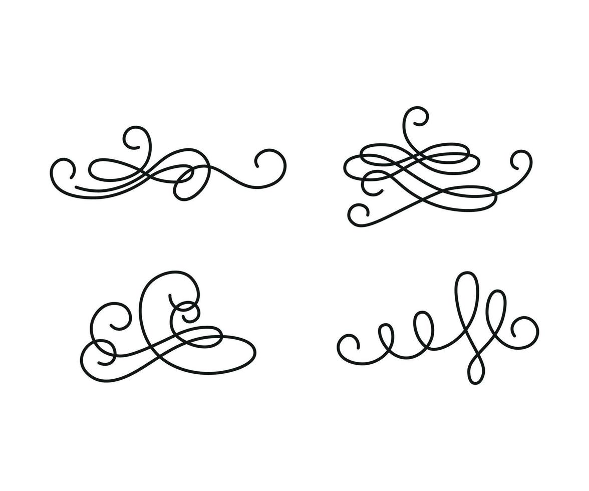 Set of Linear Squiggles vector
