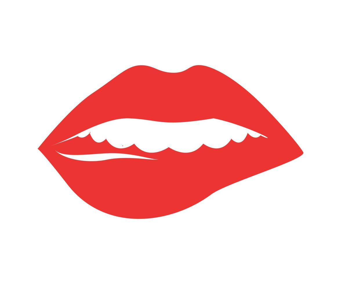 Vector illustration of women's Lips with Red Lipstick