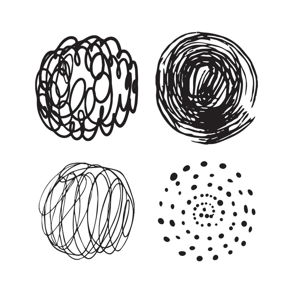 Set of Textured Circles with Patterns vector