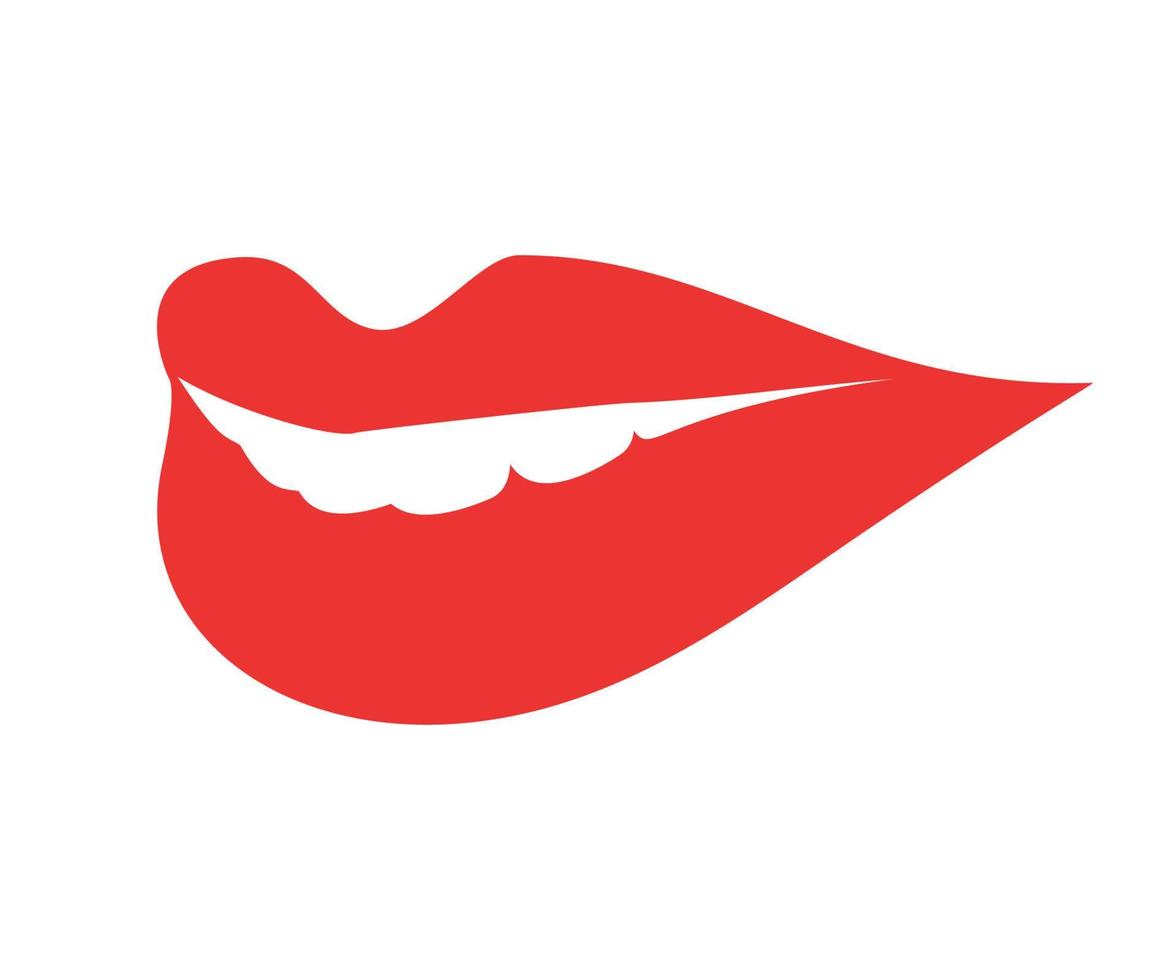 ilustración vectorial de los labios de las mujeres con lápiz labial rojo vector