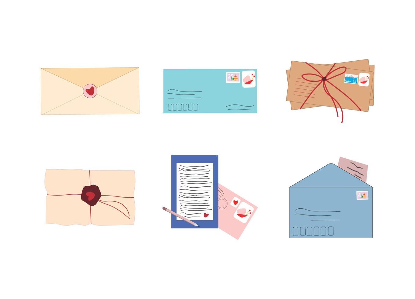 Set of Envelopes and Letters vector