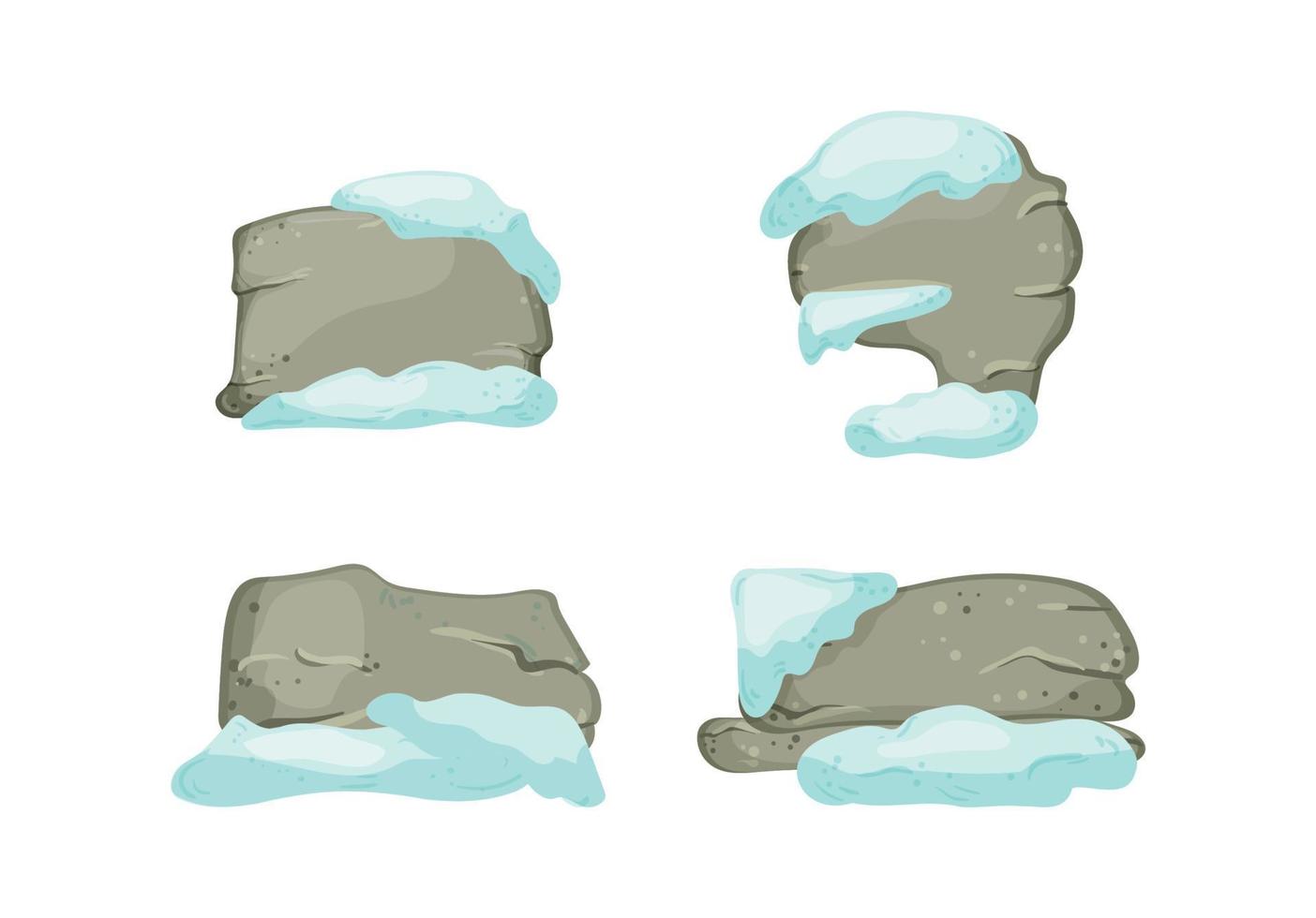 Stone and Wooden Banners in the Snow vector