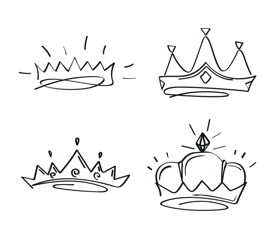 Collection of Crown Sketches vector