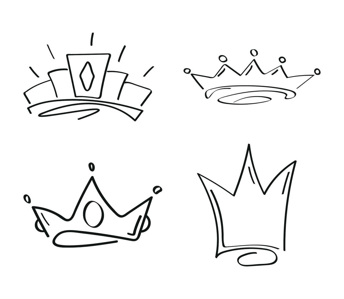 Collection of Crown Sketches vector