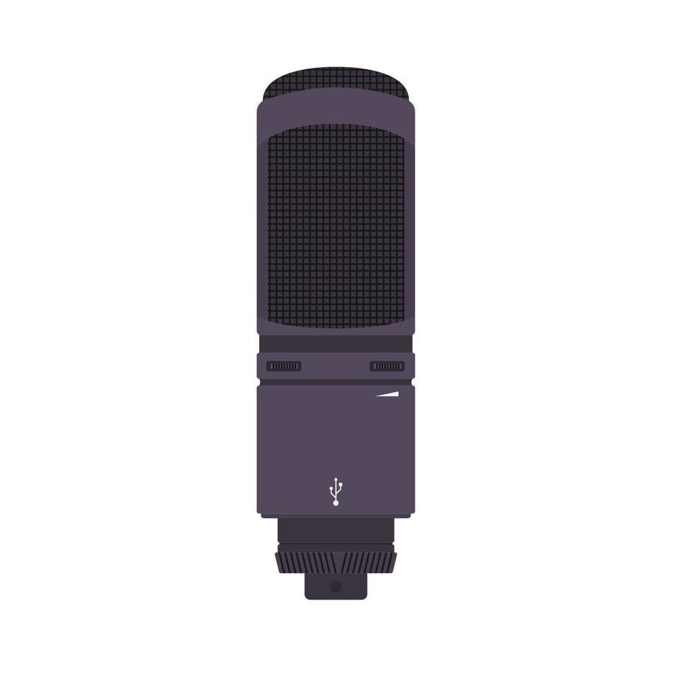 Microphone Flat Illustration. Clean Icon Design Element on Isolated White Background vector