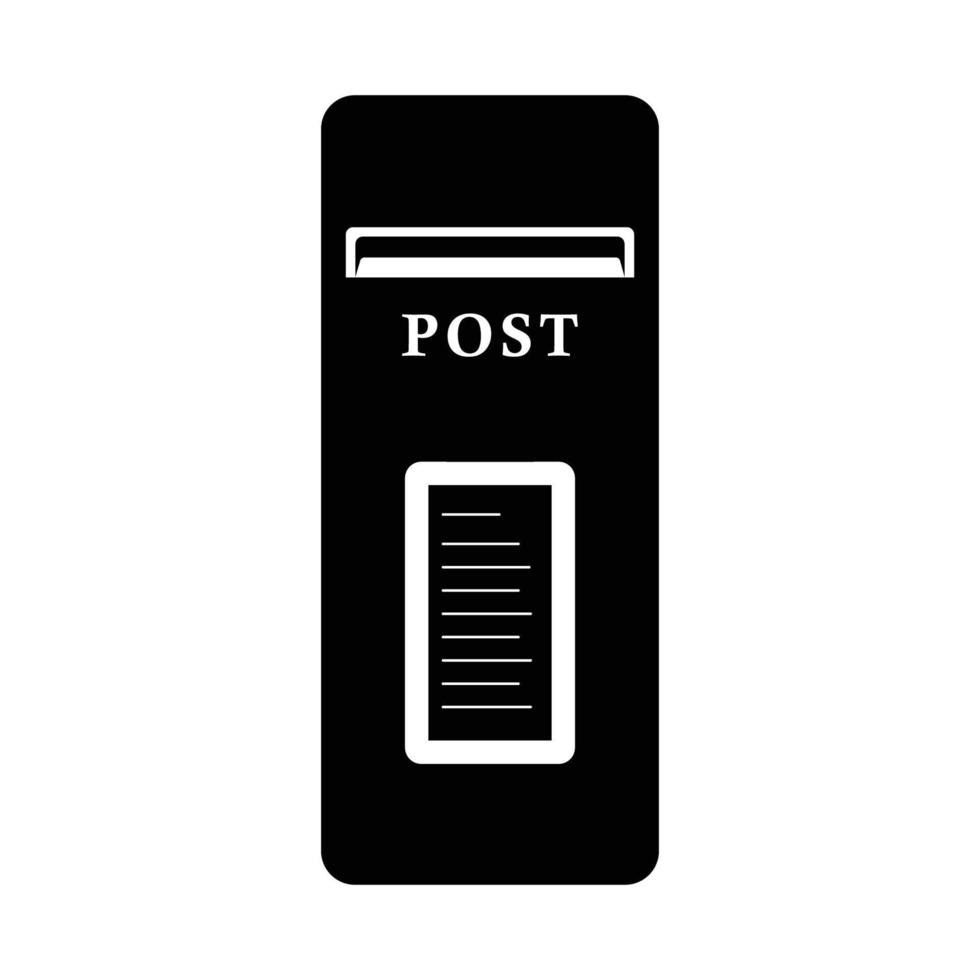 Mailbox Silhouette. Black and White Icon Design Element on Isolated White Background vector