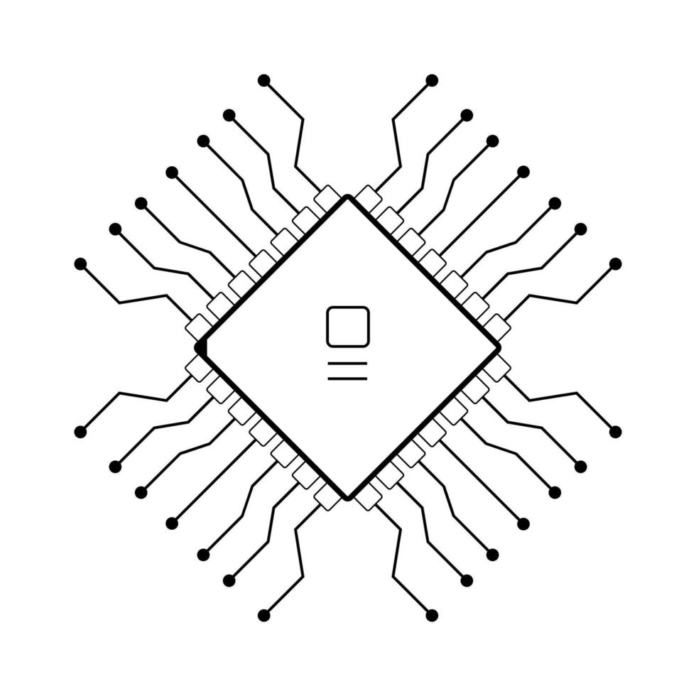 ilustración vectorial de microcircuito lineal vector