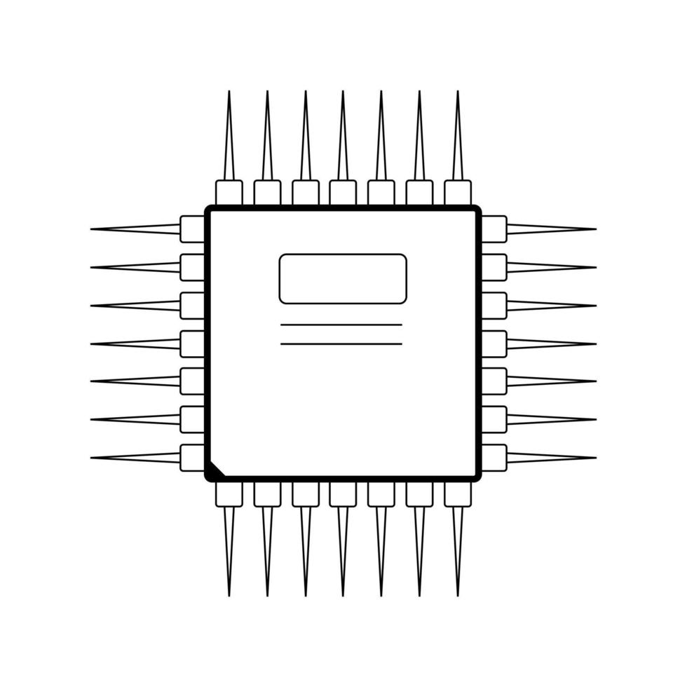 ilustración vectorial de microcircuito lineal vector