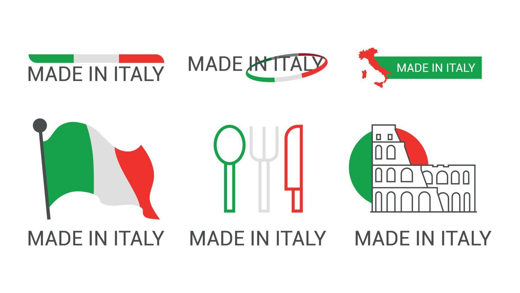 Labels of Made in Italy vector