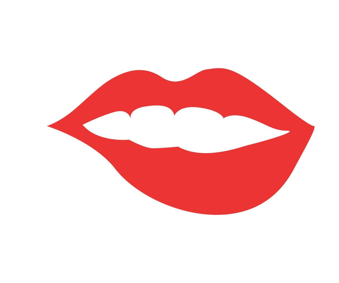 ilustración vectorial de los labios de las mujeres con lápiz labial rojo vector