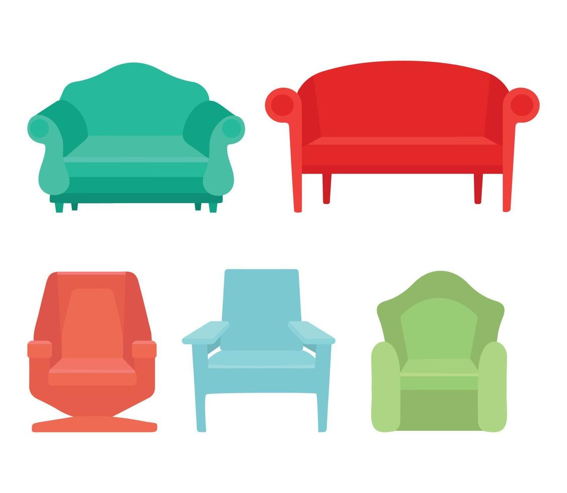 Set of armchairs and Sofas vector