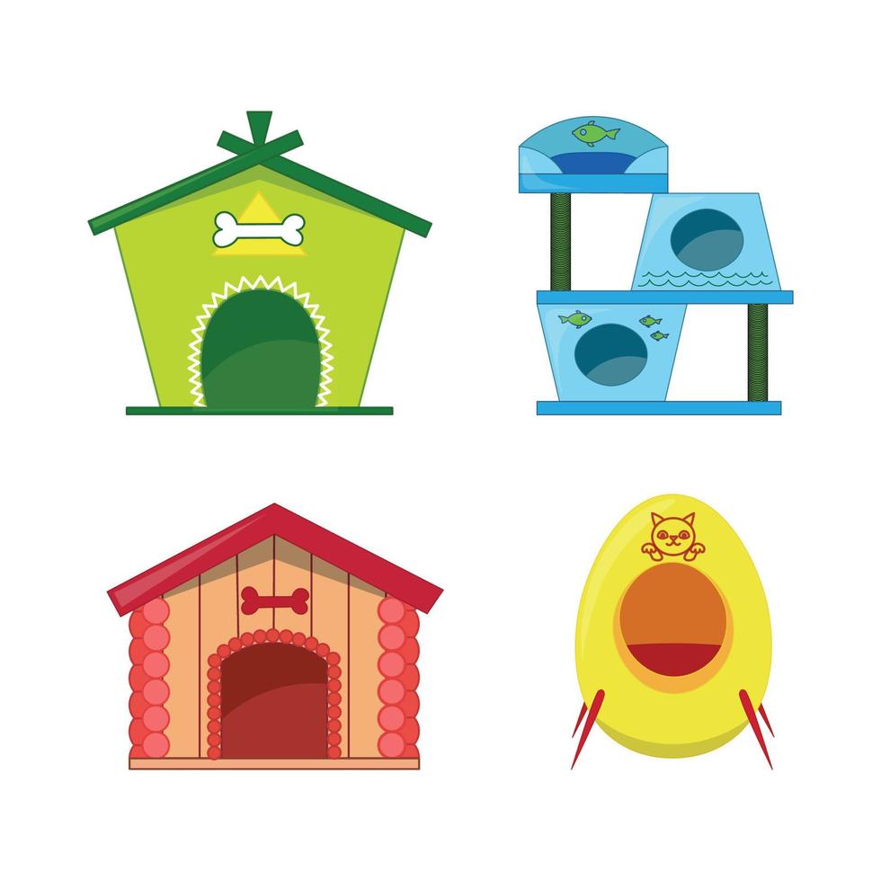 Pet Houses Set vector