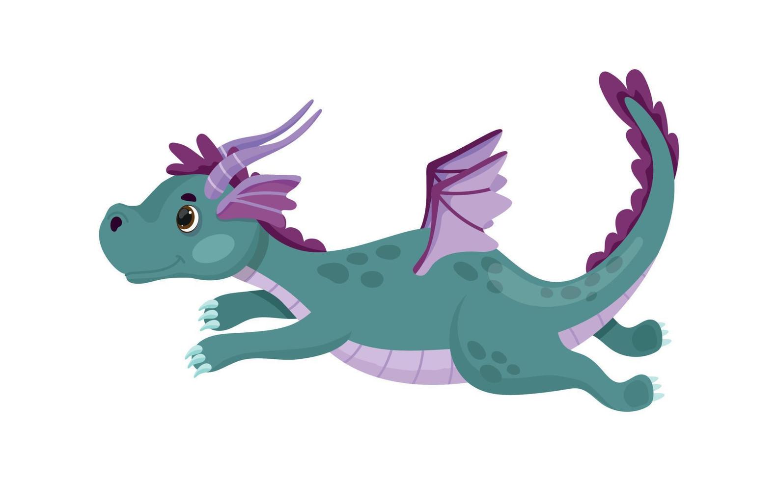 dragón en estilo de dibujos animados vector