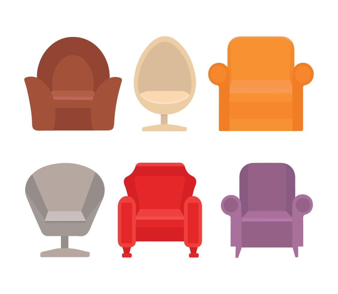 Set of armchairs vector