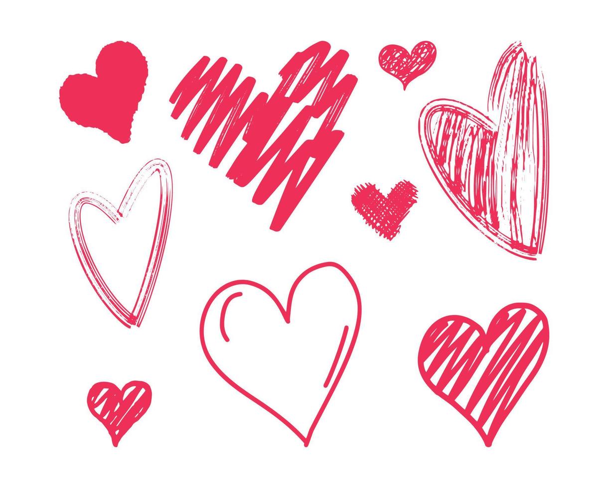 Hearts Textured Collection vector