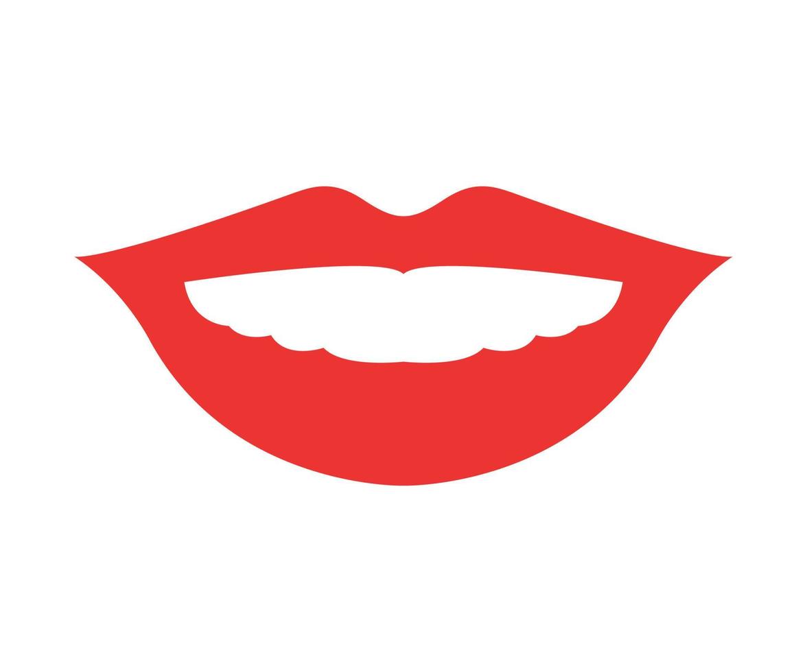 Vector illustration of women's Lips with Red Lipstick